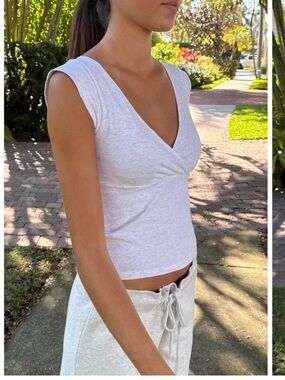 Brandy Melville Light Gray Amara Tank